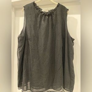 Loft black sleeveless blouse plus size